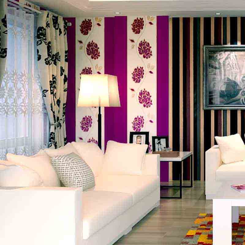 3D rendering of a modern living room.